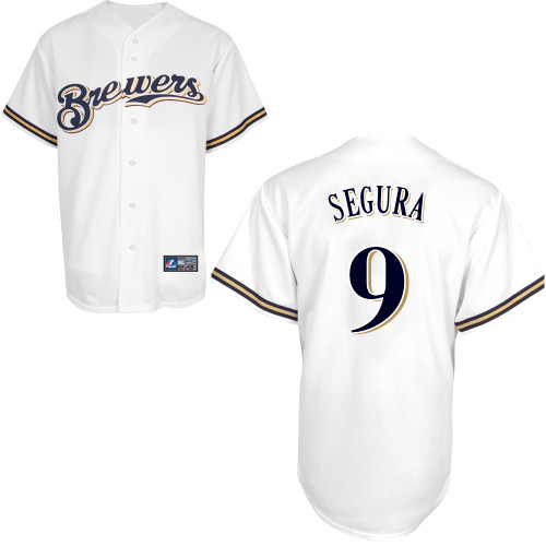 Jean Segura #9 Youth Baseball Jersey-Milwaukee Brewers Authentic Home White Cool Base MLB Jersey
